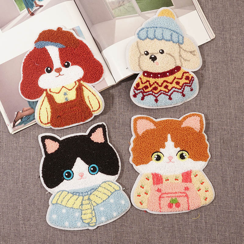 Towel Embroidered Plush Puppy Cartoon Clothing Patches Fashion Versatile Embroidery Patches Large Embroidery Accessories Towel Embroidered Plush Puppy Cartoon Clothing Patches Fashion Versatile Embroidery Patches Large Embroidery Accessories