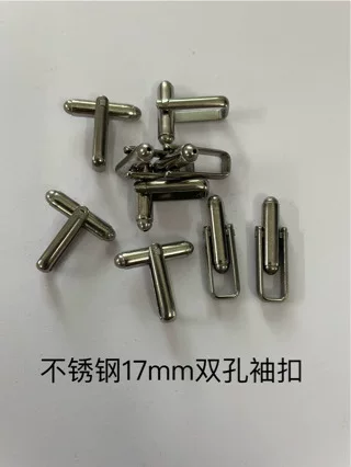 Stainless steel cufflink dual -hole