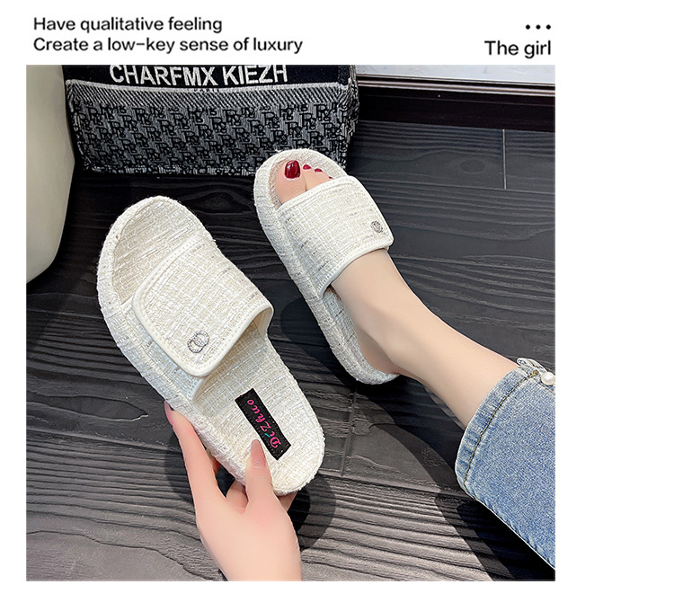 Women's Thick-soled Casual Velcro Slippers For Summer Wear_voghion.com