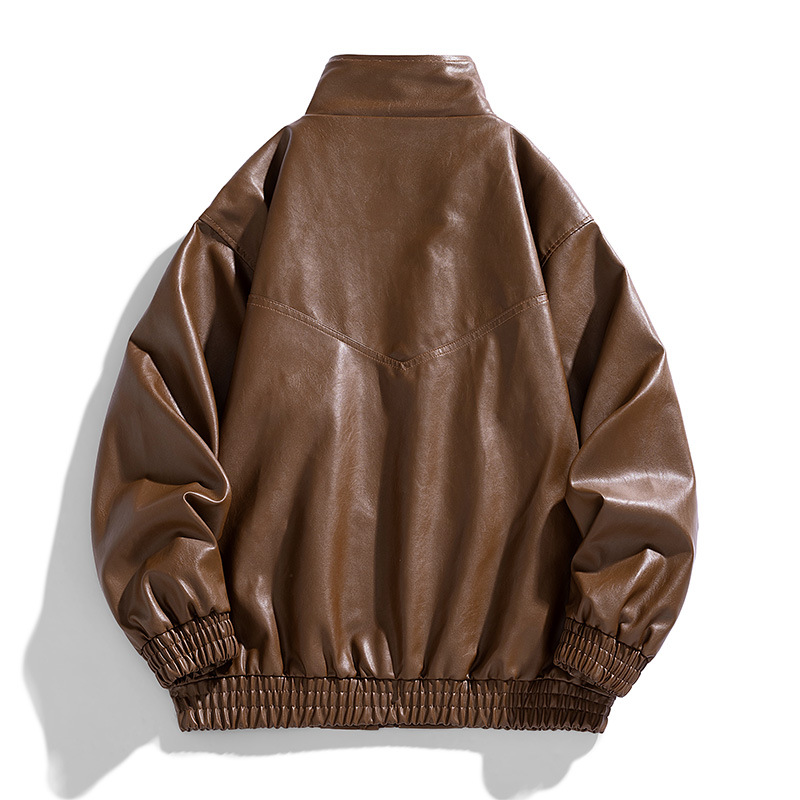 Chaqueta de cuero PU para hombres primavera y otoño 2024 nuevo traje de motocicleta chaqueta de moda suelta chaqueta de moda para hombres