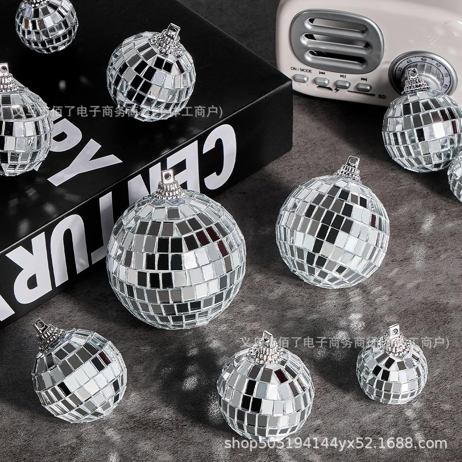 Cross-Border Mirror Ball Disco Reflective Ball Laser Ktv Festival Party Decoration Silver Christmas Decoration Ball