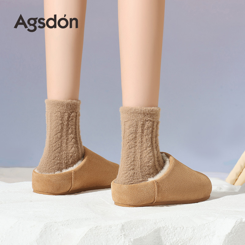 Zapatos Birken de fondo grueso para mujeres 2025 nuevos zapatos de invierno de algodón grueso con suela suave y media zapatilla