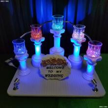酒店庆典婚庆道具罗马香槟塔烛台两用婚礼酒塔许愿烛光台发光杯塔