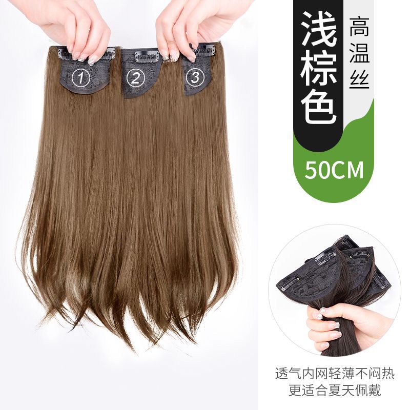 Pelucas ligera y delgada de tres piezas para mujeres verano realista aumento natural de cabello extensión de cabello esponjoso cabello rizado largo y medio fácil de acumular