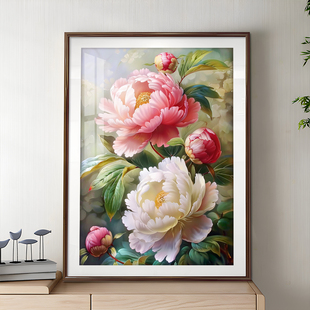 ⇘ Peony Blooming Cross Stitch 2025 New Style Living Room Bedroom Simple Modern Floral Young People Handmade Entrance