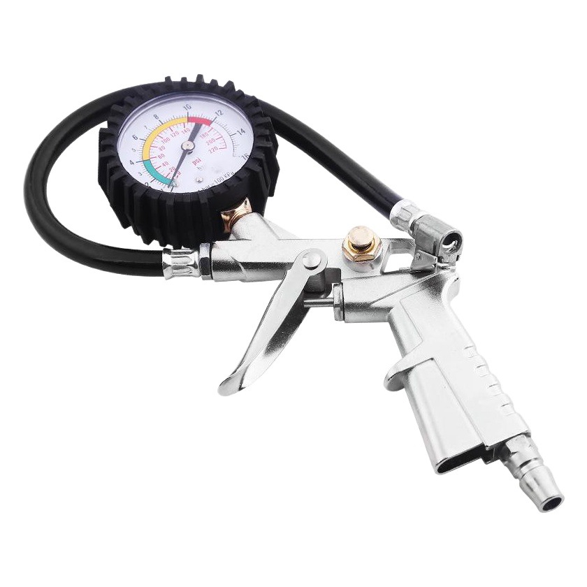 Neumático inflable boquilla neumático de coche inflable conector bicicleta motocicleta bomba de aire inflar con manómetro