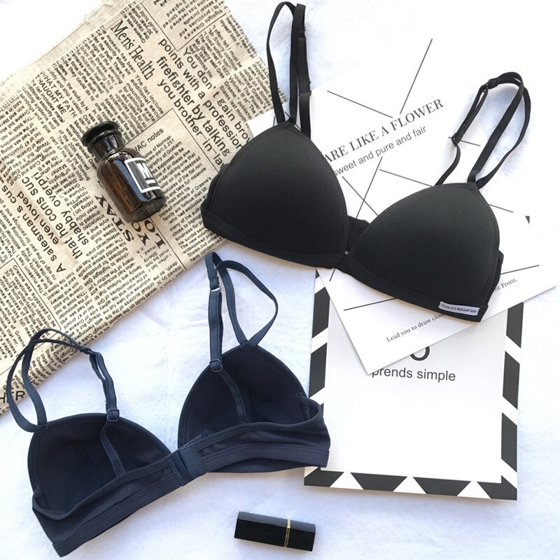 Bella Lingerie European and American Style Natural Breast Shape Cotton Wireless Solid Color Basic Thin Healthy Small Chest Bra for Women