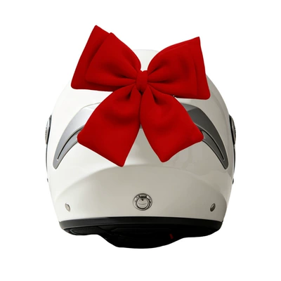 Helmet decorative bow accessory, cute decoration for ski, motorcycle, and electric vehicle, quick-release bow modification accessory (Motosiklet dəbilqələri) - bow-accessory-red