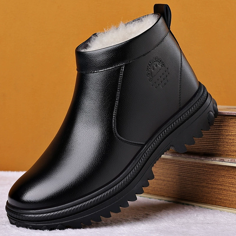 2024 зимние мужские хлопчатобумажные туфли с бархатной теплой молнией хлопчатобумажные туфли на открытом воздухе повседневные ботинки со шнуровкой 8808