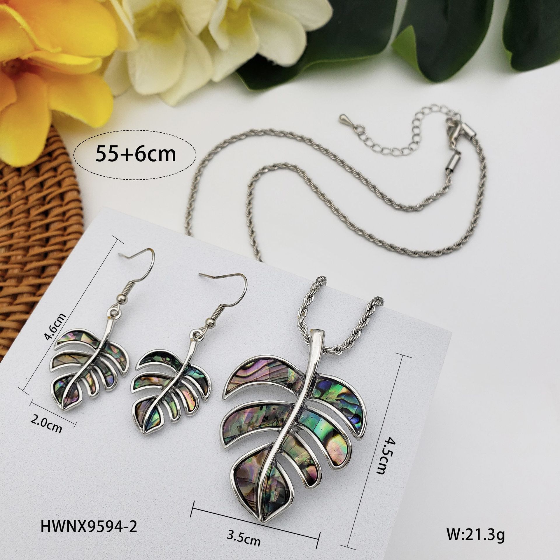 Copper Casual Vacation Plating Leaf Earrings Necklace display picture 1