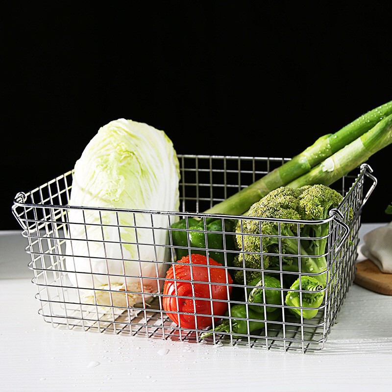 304 Stainless Steel Clothing, Bathroom, Balcony Miscellaneous Storage Basket, Vegetable, Fruit, Snack Storage, Japanese Design 304 Stainless Steel Clothing, Bathroom, Balcony Miscellaneous Storage Basket, Vegetable, Fruit, Snack Storage, Japanese Design