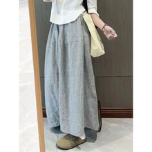 日系文艺风格女装秋季薄款裤子宽松透气阔腿裤小个子女装显瘦裤裙