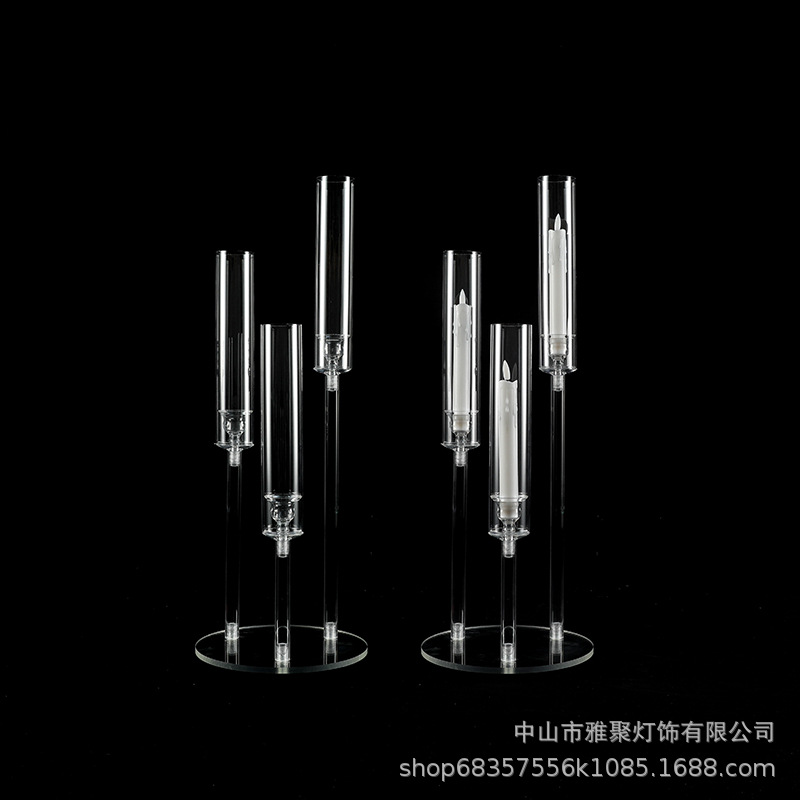 Nueva boda apoyos acrílico candelabro engrosado tubo acrílico totalmente transparente carretera plomo boda etapa decoración adornos