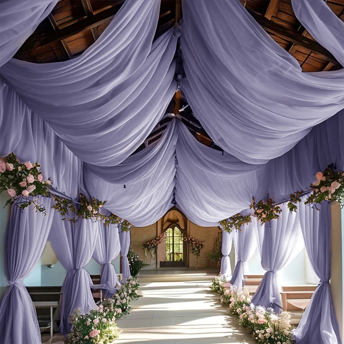 Amazon cross-border nueva pantalla de ventana de malla hexagonal decoración general boda al aire libre tiro malla fondo tela spot