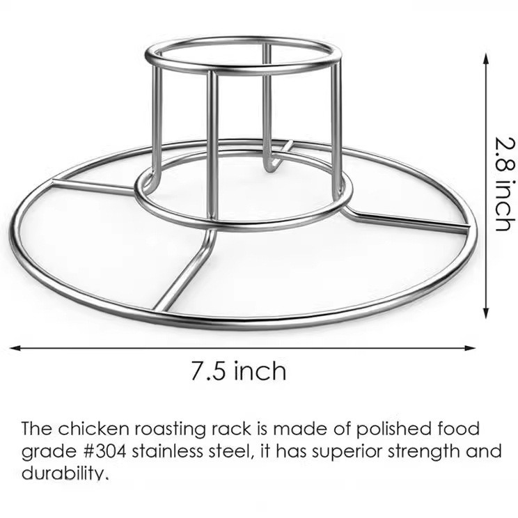 Estante de pollo asado plegable de acero inoxidable estante de la cerveza pollo asado lata de cerveza plegable estante de pollo asado botella de pollo asado suministro directo transfronterizo