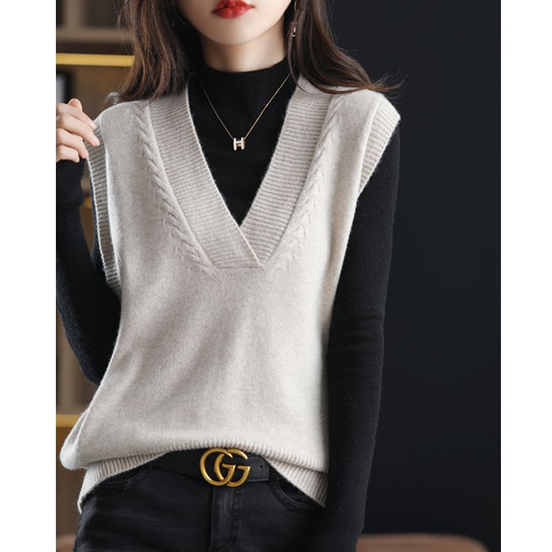 Chaleco de punto las mujeres suéter principios primavera y otoño 2024 nuevas apiladas cardigan coat top image 6
