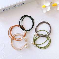 Minimalist Pearl Knot Headband Rubber Band Hair Tie Simple Basic High Elasticity Korean Style Hair Accessory