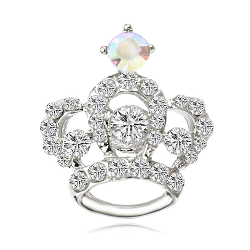 Spilla corona con strass per donna spilla di lusso di nicchia_voghion.com