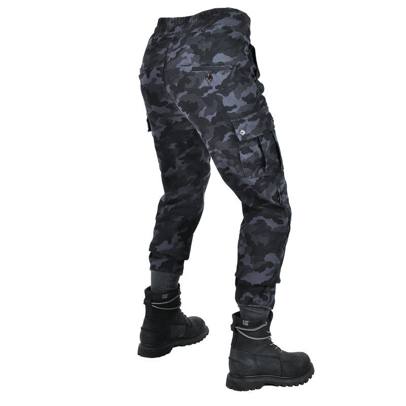 Pantalones de montar motocicleta casual motocicleta kevlar resistente a la caída a prueba de viento jeans hilo corsé pantalones pie camuflaje overoles
