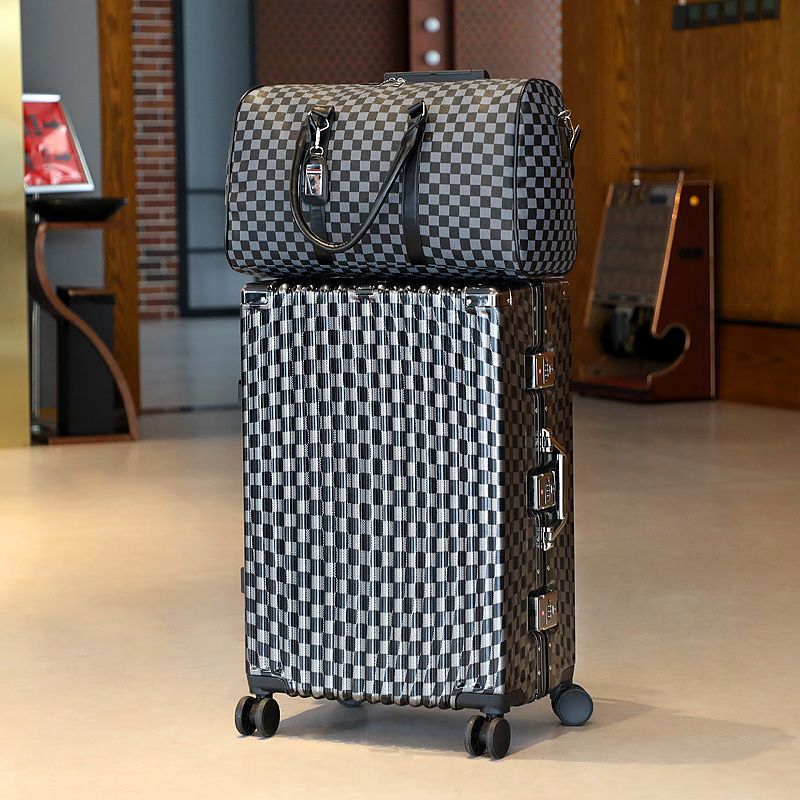 Checkerboard Fashion Suitcase Women's Universal Wheel Suitcase Trolley Case Large Capacity 2025 New Password Box Suitcase