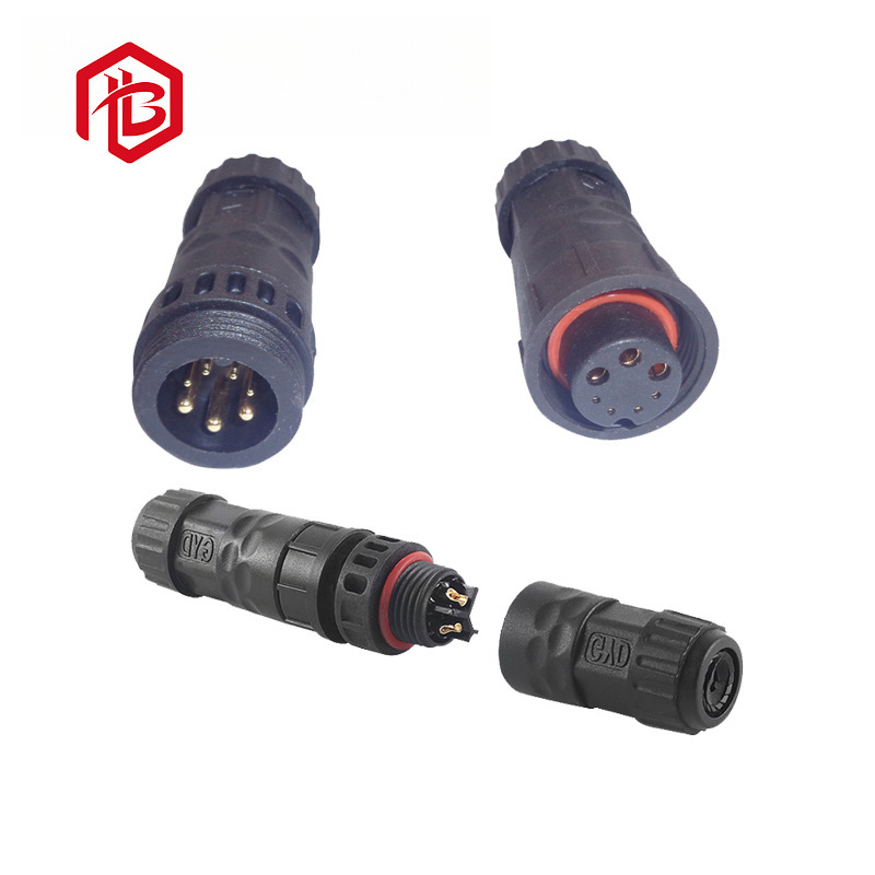 厂家供应M19尼龙电源信号混联连接器IP68三大二小显示屏防水插头