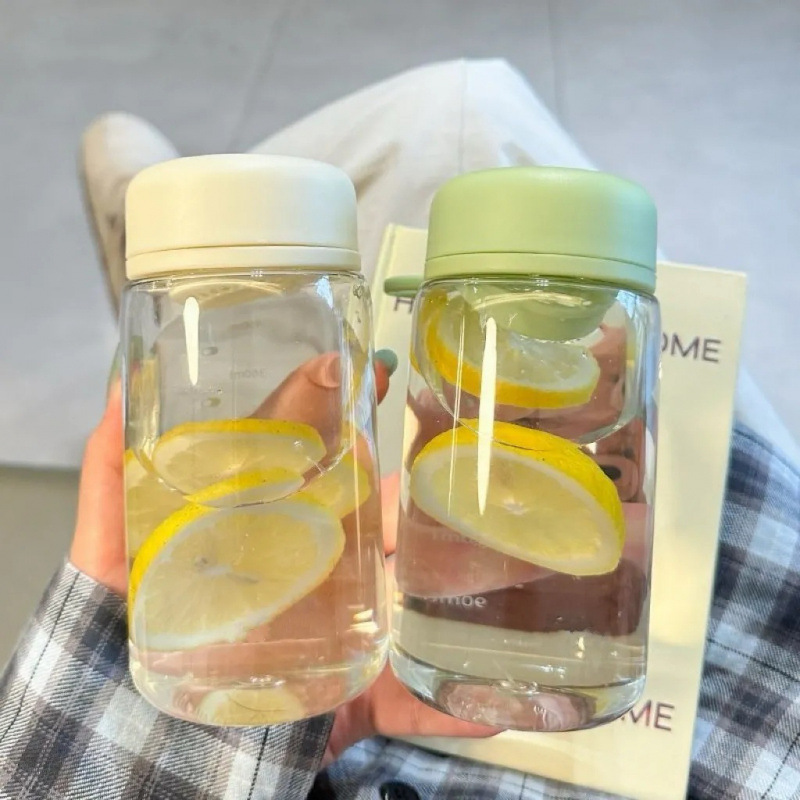 高颜值塑料杯耐高温防摔便携水杯学生简约清新随手杯子带茶漏|undefined