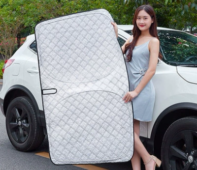 Car curtains: Type, Sun Protection, Heat Insulation - six-layer-thickened-front-gear-silver-1-piece