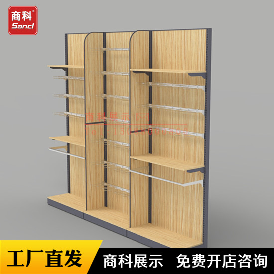 商超货架母婴奶粉童装服装店铁木结合单面靠墙货架展柜厂家批发