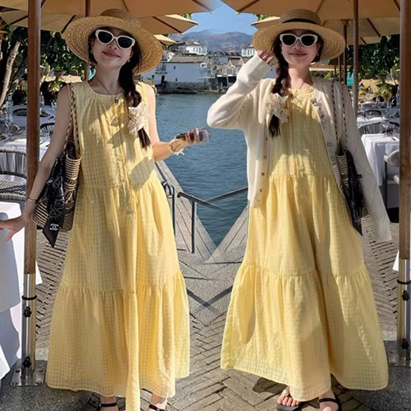 Summer refreshing cute dress for breastfeeding, oversize