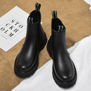 Martin boots men's leather high-top Chelsea British style men's new fashion tooling black ankle boots one-piece delivery