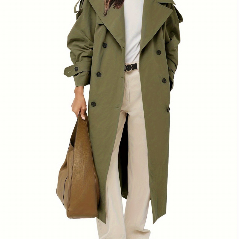 Oversized Windproof Trench Coat Double Womens Oversized 跨境|undefined