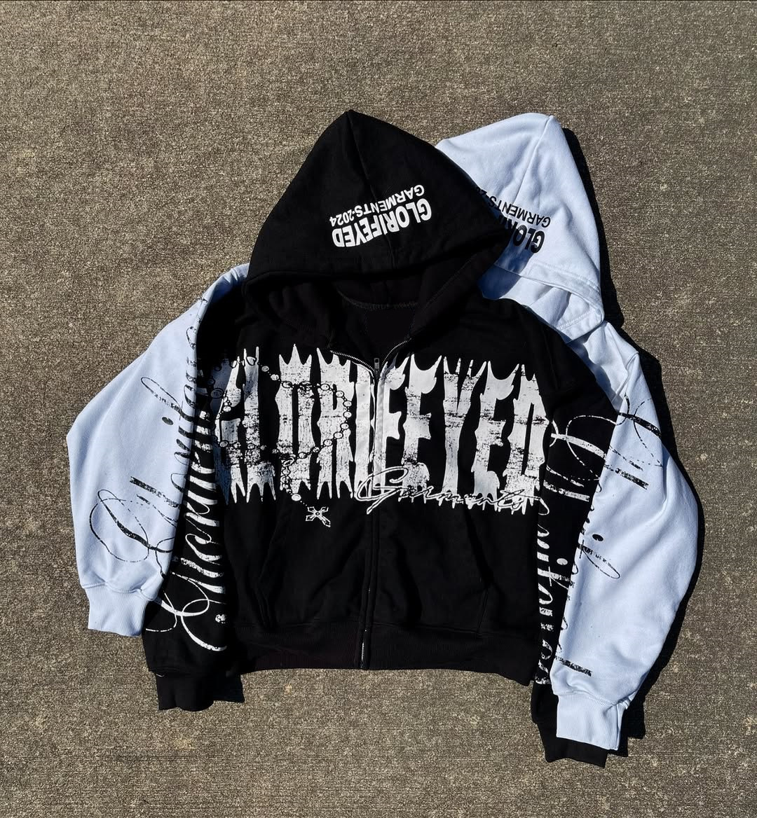 Herren Retro Zip-up Hoodie Mit Personalisiertem Druck Pullover_voghion.com