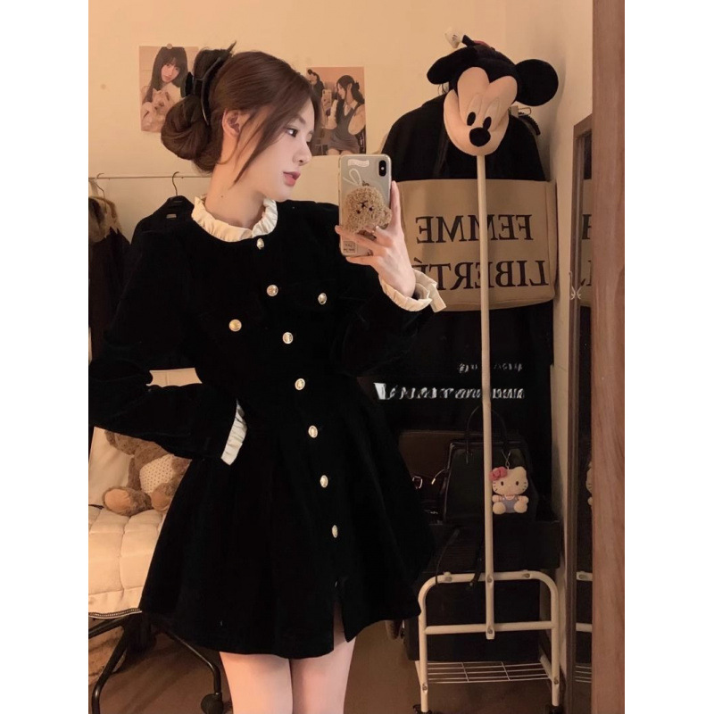 Spring Korean-Style Suit Dress for Students, Stylish Retro Outfit for Petite Girls, Vest and Dress Two-Piece Set for Women
