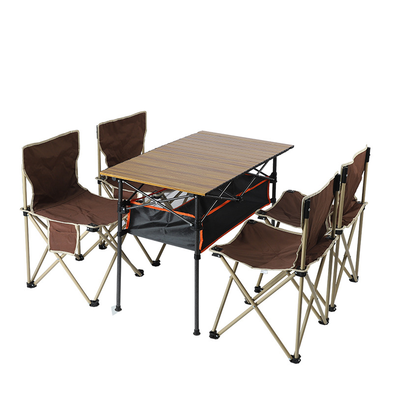 Factory Direct supply stall folding table and chair suit outdoor moisture-proof convenient mobile barbecue picnic table office leisure table