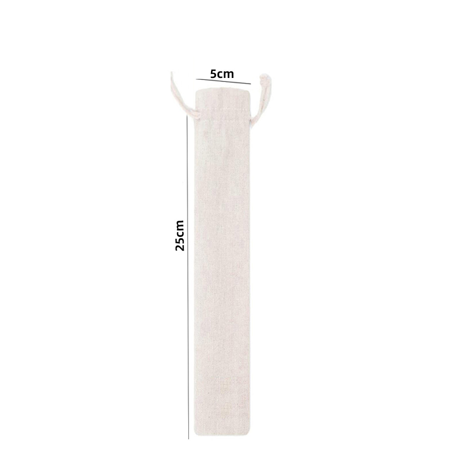 Vajilla de acero inoxidable bolsa de lazo de almacenamiento bolsa de paja bolsa de terciopelo de algodón y lino bolsa de regalo en el logotipo de stock se puede agregar