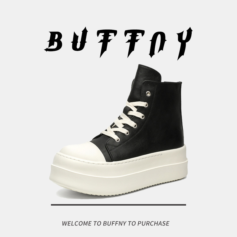 小众厚底高帮休闲鞋潮流百搭街舞鞋厚底增高休闲板鞋四季情侣短靴