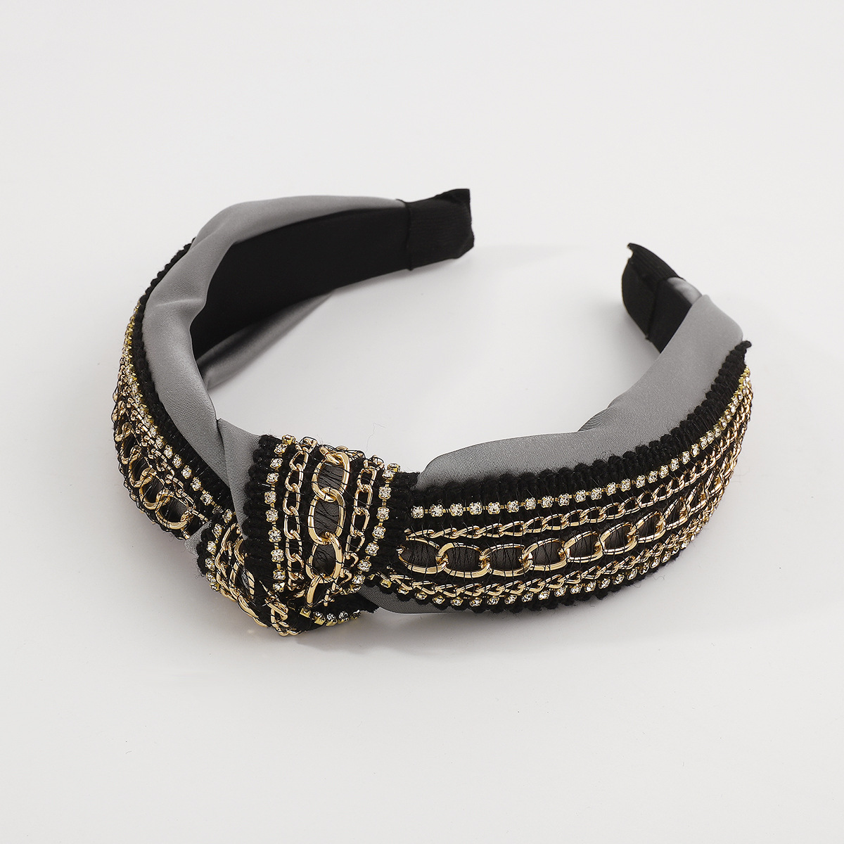 Fashion Geometric Cloth Knot Inlay Artificial Rhinestones Hair Band display picture 6