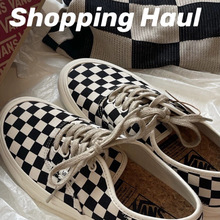 莆田版万斯黑白棋盘格女鞋安娜海姆Era一脚蹬环保做旧男帆布鞋