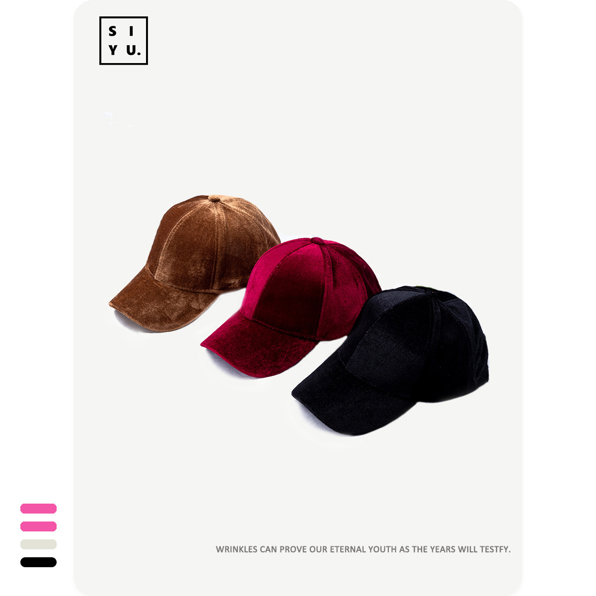 2021韩版新款丝绒天鹅绒条绒纯色弯檐棒球帽秋冬加厚光板一件代发