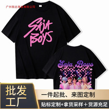 2025-26复古K恶魔猎人印花t恤韩国动漫棉短袖t恤夏天女孩衬衫男孩