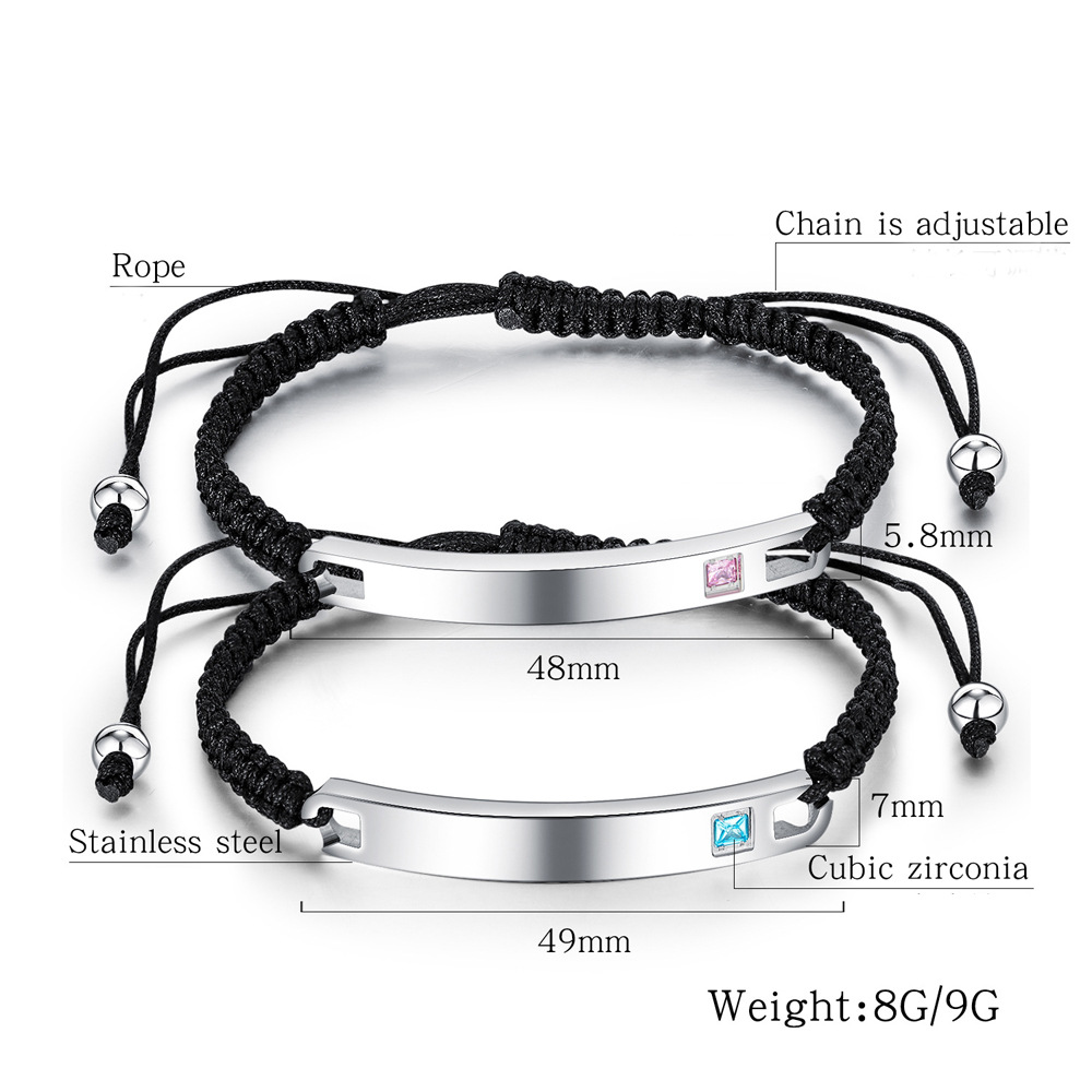 Hot Sale European And American Style Simple Personality Glossy Diamond Fashion Bracelet Can Be Laser Sculpture Logo Wholesale display picture 1