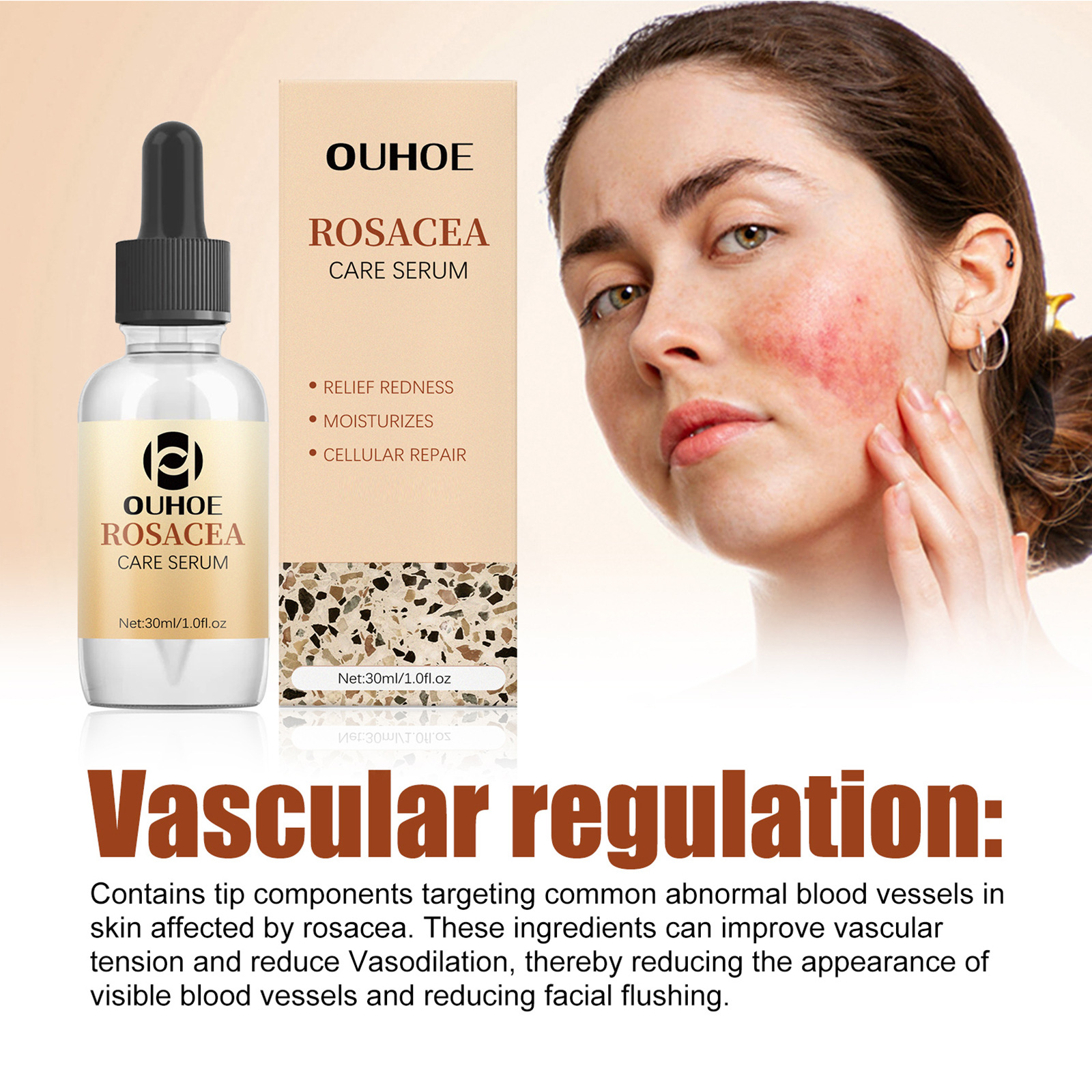 OUHOE Repair essence Repairs Skin Barrier, Lightens Facial Erythema Moisturizing Essential Oil_voghion.com
