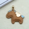 Brown-colored horse with oil edges + golden tweets