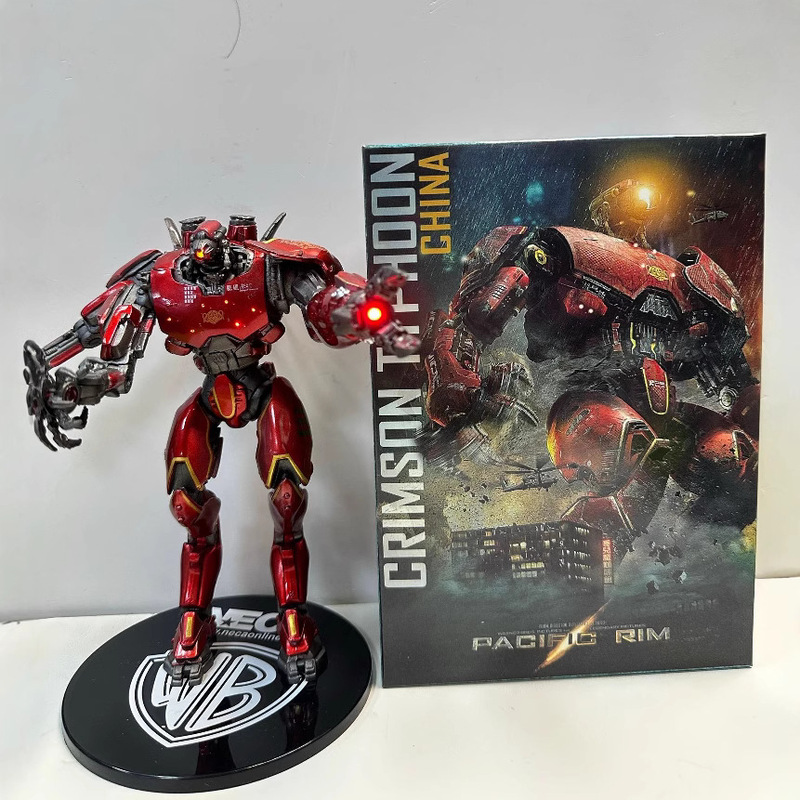 新版环太平洋メッキ暴风赤赤発光版可动関节フィギュア玩具ギフトボックス台座付き|undefined