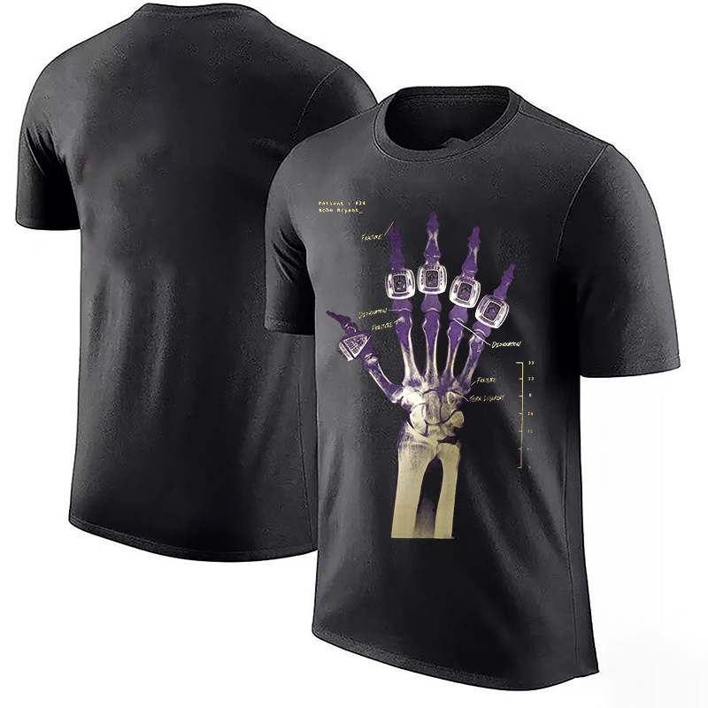 Casual T-Shirt Retro Kobe Bryant X-Ray Hand T-Shirt 100% Cotton T-Shirt Retro Star Short Sleeve Casual T-Shirt Retro Kobe Bryant X-Ray Hand T-Shirt 100% Cotton T-Shirt Retro Star Short Sleeve