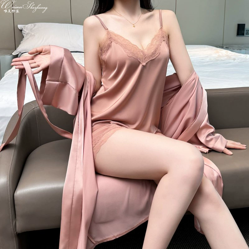 唯美纱 Lace pijama, sexy silk thin set, city style