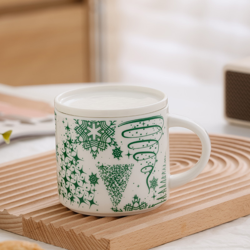 Taza de Navidad de la ciudad caja de regalo taza plegable con tapa taza de marca de regalo de Navidad al por mayor