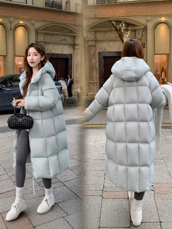 2025冬季泡芙羽绒棉服女宽松连帽长款过膝棉衣加厚面包服棉袄外套|undefined
