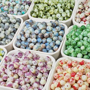 8mm10mm painted ceramic beads ink bamboo varnish straight hole loose beads bracelet beaded diy making materials