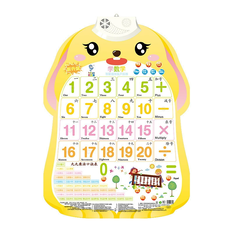 乐乐鱼 Rabbit, flip chart, cute toy, teaching brainteaser, with sound, early education
